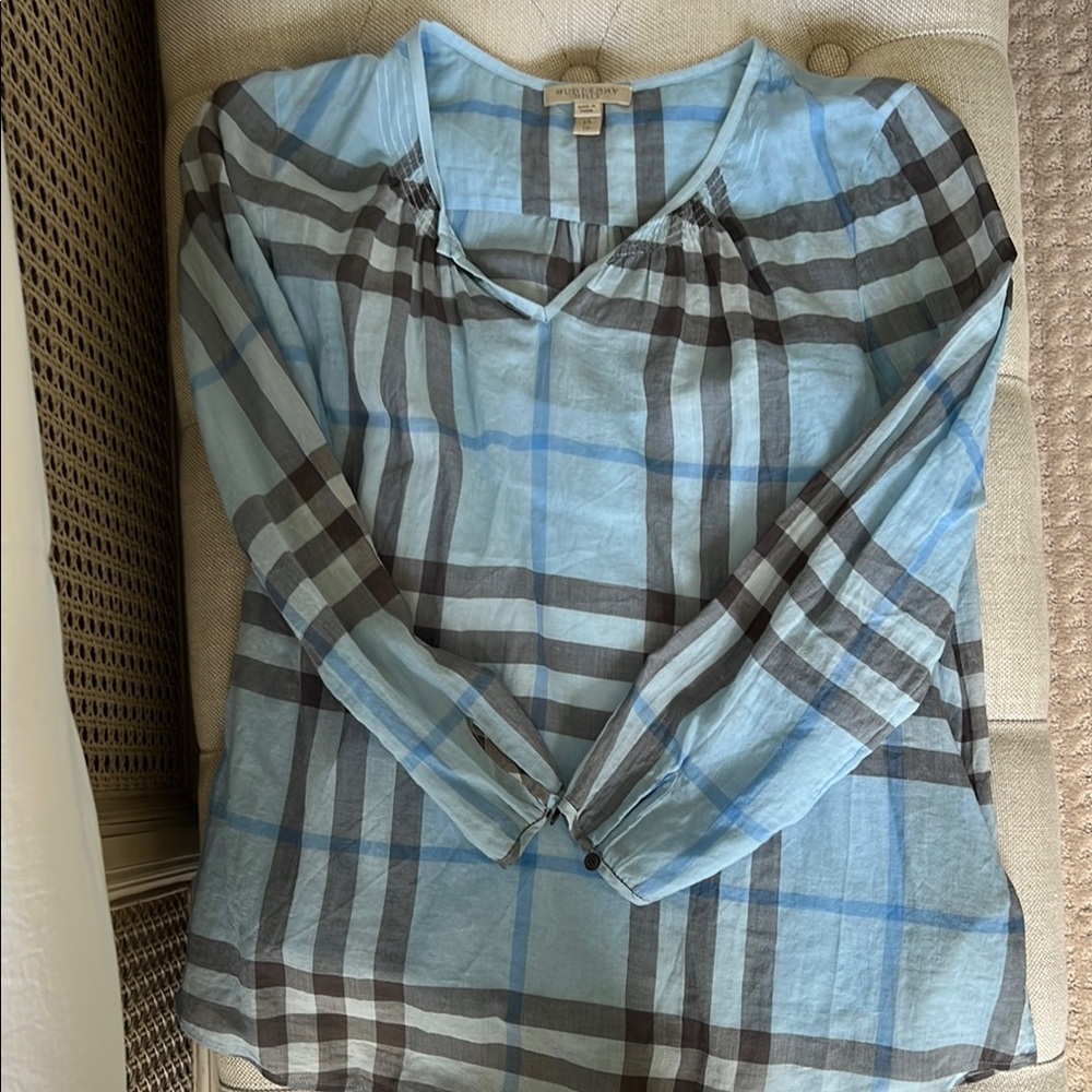 Burberry Blue Plaid Women's Top